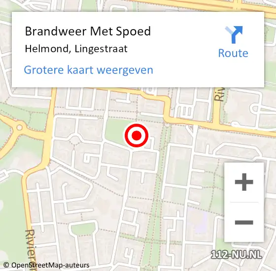 Locatie op kaart van de 112 melding: Brandweer Met Spoed Naar Helmond, Lingestraat op 30 maart 2022 20:12