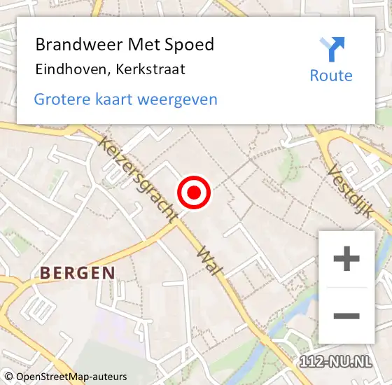 Locatie op kaart van de 112 melding: Brandweer Met Spoed Naar Eindhoven, Kerkstraat op 30 maart 2022 20:45