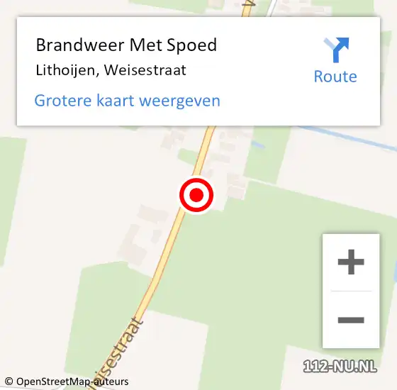 Locatie op kaart van de 112 melding: Brandweer Met Spoed Naar Lithoijen, Weisestraat op 30 maart 2022 21:20