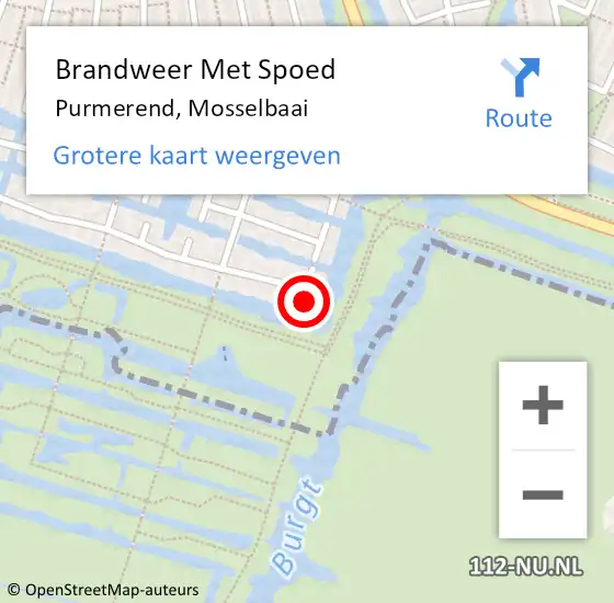 Locatie op kaart van de 112 melding: Brandweer Met Spoed Naar Purmerend, Mosselbaai op 30 maart 2022 22:09