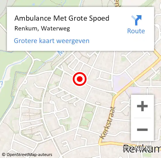 Locatie op kaart van de 112 melding: Ambulance Met Grote Spoed Naar Renkum, Waterweg op 30 maart 2022 22:30