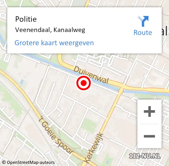 Locatie op kaart van de 112 melding: Politie Veenendaal, Kanaalweg op 30 maart 2022 22:50