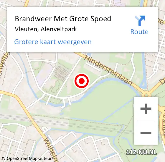 Locatie op kaart van de 112 melding: Brandweer Met Grote Spoed Naar Vleuten, Alenveltpark op 30 maart 2022 22:58