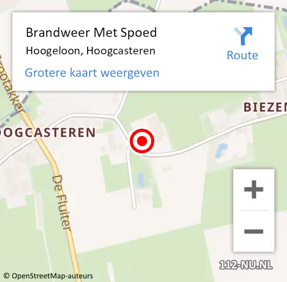 Locatie op kaart van de 112 melding: Brandweer Met Spoed Naar Hoogeloon, Hoogcasteren op 31 maart 2022 00:49