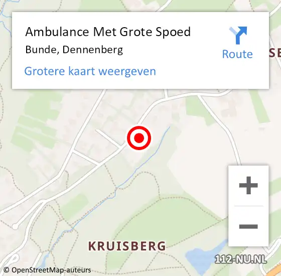 Locatie op kaart van de 112 melding: Ambulance Met Grote Spoed Naar Bunde, Dennenberg op 12 juli 2014 19:13