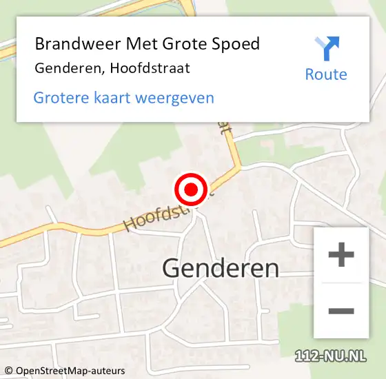 Locatie op kaart van de 112 melding: Brandweer Met Grote Spoed Naar Genderen, Hoofdstraat op 31 maart 2022 02:38