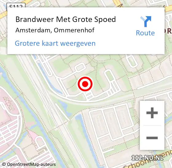 Locatie op kaart van de 112 melding: Brandweer Met Grote Spoed Naar Amsterdam-Zuidoost, Ommerenhof op 31 maart 2022 02:55