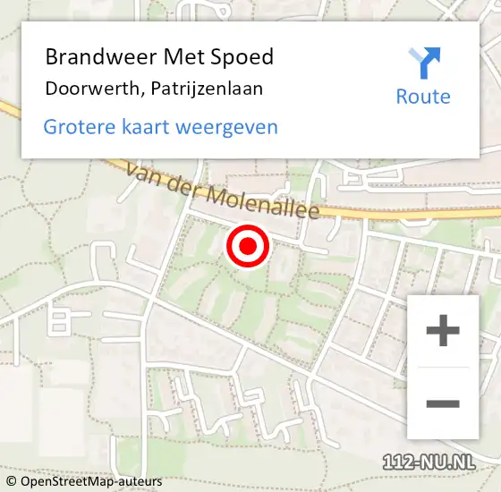 Locatie op kaart van de 112 melding: Brandweer Met Spoed Naar Doorwerth, Patrijzenlaan op 31 maart 2022 03:58