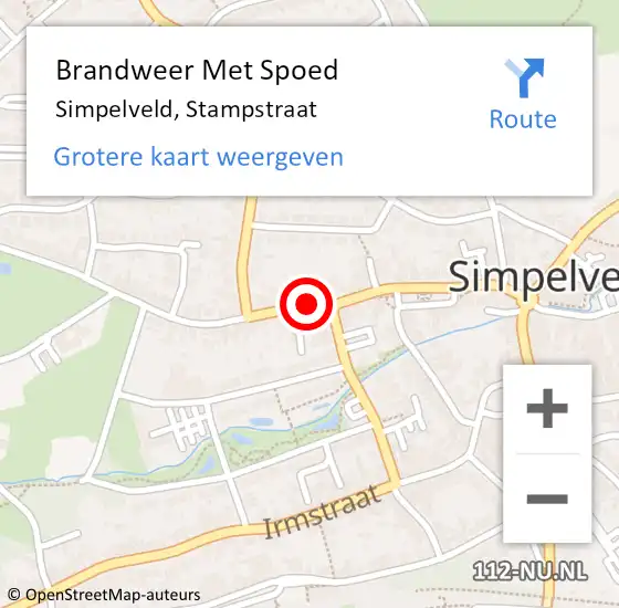 Locatie op kaart van de 112 melding: Brandweer Met Spoed Naar Simpelveld, Stampstraat op 31 maart 2022 04:05