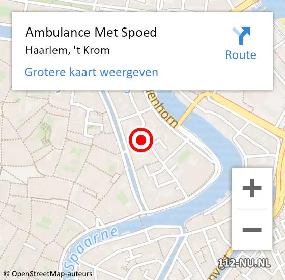 Locatie op kaart van de 112 melding: Ambulance Met Spoed Naar Haarlem, 't Krom op 31 maart 2022 04:25