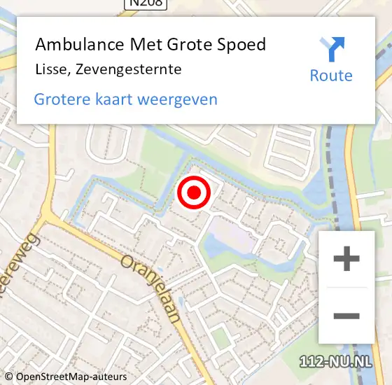 Locatie op kaart van de 112 melding: Ambulance Met Grote Spoed Naar Lisse, Zevengesternte op 31 maart 2022 06:26