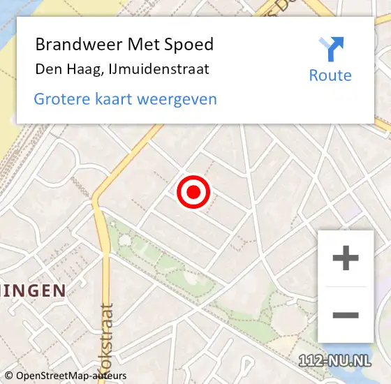 Locatie op kaart van de 112 melding: Brandweer Met Spoed Naar Den Haag, IJmuidenstraat op 31 maart 2022 06:39