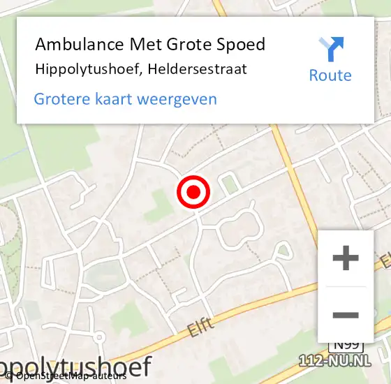 Locatie op kaart van de 112 melding: Ambulance Met Grote Spoed Naar Hippolytushoef, Heldersestraat op 31 maart 2022 06:41