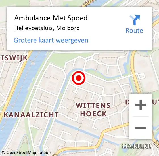 Locatie op kaart van de 112 melding: Ambulance Met Spoed Naar Hellevoetsluis, Molbord op 31 maart 2022 08:18