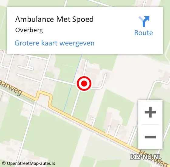 Locatie op kaart van de 112 melding: Ambulance Met Spoed Naar Overberg op 31 maart 2022 08:25
