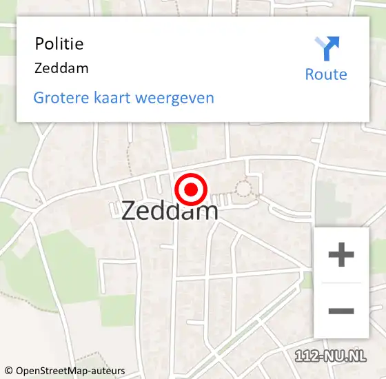 Locatie op kaart van de 112 melding: Politie Zeddam op 31 maart 2022 08:26