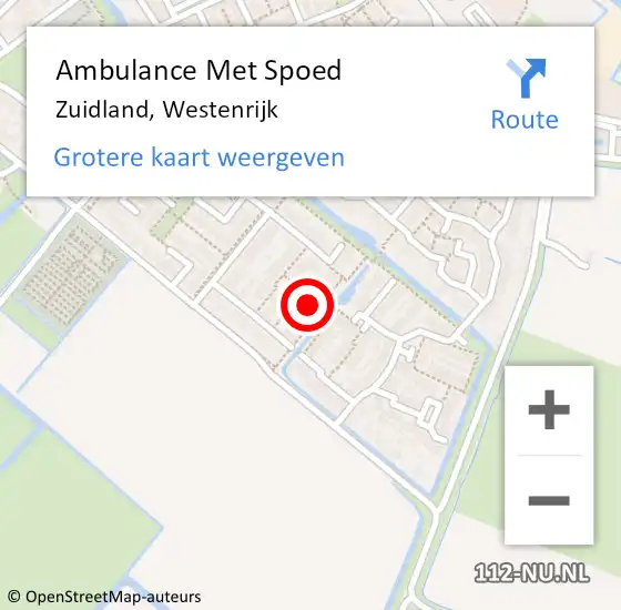 Locatie op kaart van de 112 melding: Ambulance Met Spoed Naar Zuidland, Westenrijk op 31 maart 2022 08:31