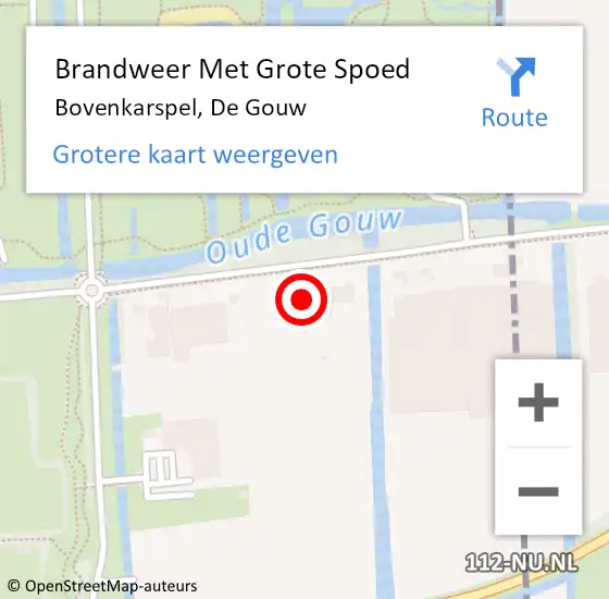 Locatie op kaart van de 112 melding: Brandweer Met Grote Spoed Naar Bovenkarspel, De Gouw op 31 maart 2022 08:37