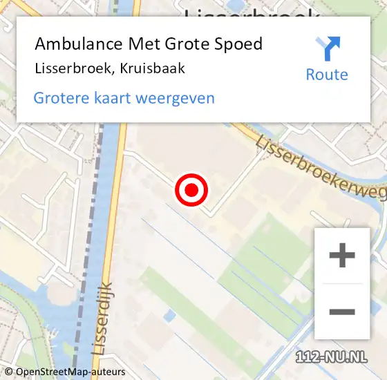 Locatie op kaart van de 112 melding: Ambulance Met Grote Spoed Naar Lisserbroek, Kruisbaak op 31 maart 2022 08:50