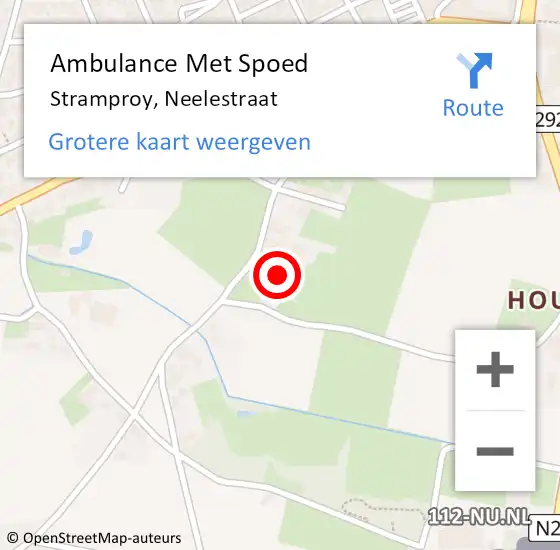 Locatie op kaart van de 112 melding: Ambulance Met Spoed Naar Stramproy, Neelestraat op 31 maart 2022 08:53