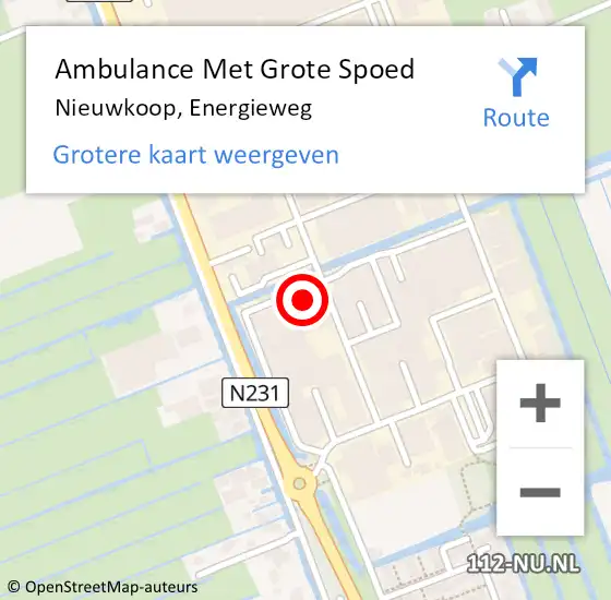 Locatie op kaart van de 112 melding: Ambulance Met Grote Spoed Naar Nieuwkoop, Energieweg op 31 maart 2022 08:58