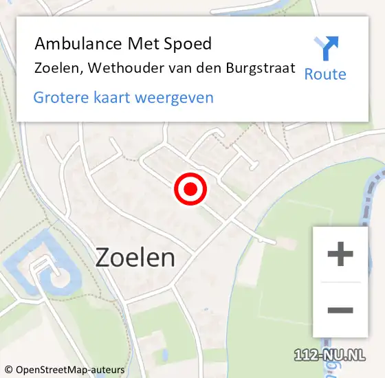 Locatie op kaart van de 112 melding: Ambulance Met Spoed Naar Zoelen, Wethouder van den Burgstraat op 31 maart 2022 09:06