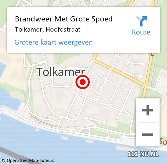 Locatie op kaart van de 112 melding: Brandweer Met Grote Spoed Naar Tolkamer, Hoofdstraat op 31 maart 2022 09:21