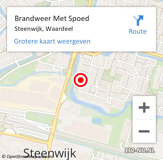 Locatie op kaart van de 112 melding: Brandweer Met Spoed Naar Steenwijk, Waardeel op 31 maart 2022 10:37