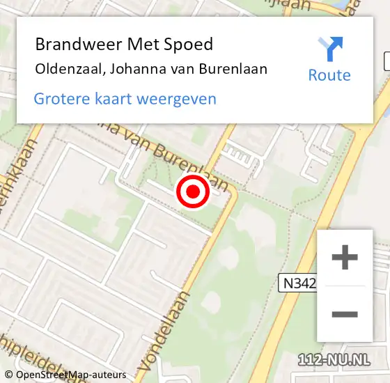 Locatie op kaart van de 112 melding: Brandweer Met Spoed Naar Oldenzaal, Johanna van Burenlaan op 31 maart 2022 10:49