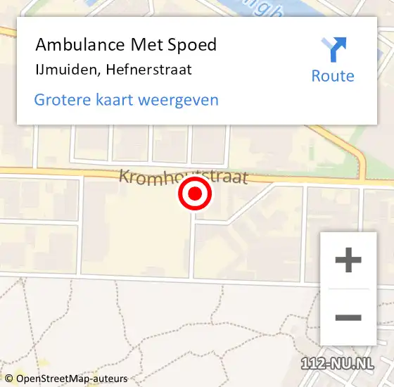 Locatie op kaart van de 112 melding: Ambulance Met Spoed Naar IJmuiden, Hefnerstraat op 31 maart 2022 11:10