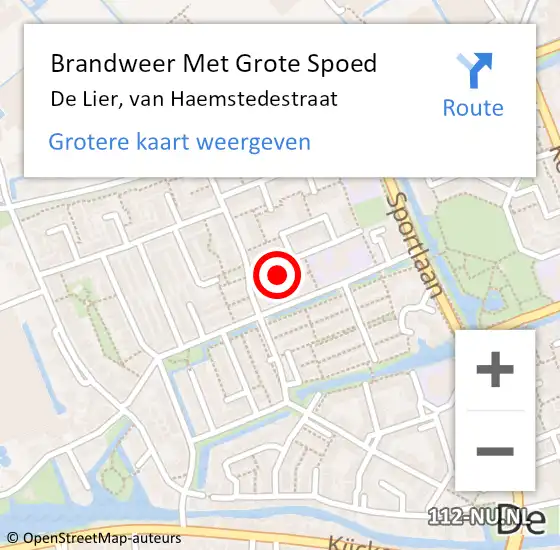 Locatie op kaart van de 112 melding: Brandweer Met Grote Spoed Naar De Lier, van Haemstedestraat op 31 maart 2022 12:07