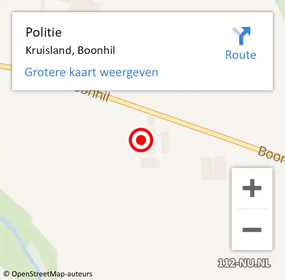 Locatie op kaart van de 112 melding: Politie Kruisland, Boonhil op 31 maart 2022 12:14