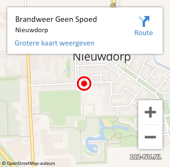 Locatie op kaart van de 112 melding: Brandweer Geen Spoed Naar Nieuwdorp op 31 maart 2022 12:42