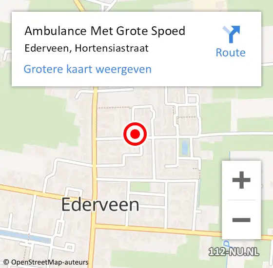 Locatie op kaart van de 112 melding: Ambulance Met Grote Spoed Naar Ederveen, Hortensiastraat op 31 maart 2022 12:46