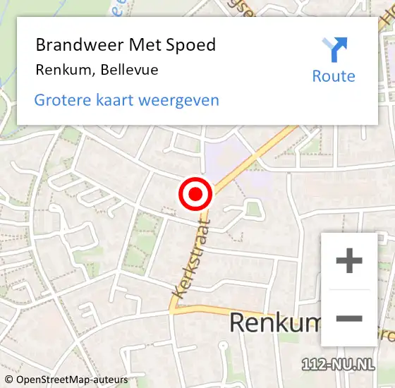 Locatie op kaart van de 112 melding: Brandweer Met Spoed Naar Renkum, Bellevue op 31 maart 2022 12:59