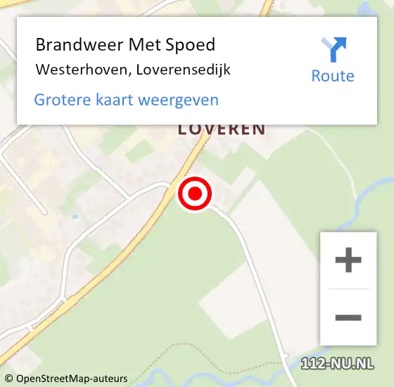 Locatie op kaart van de 112 melding: Brandweer Met Spoed Naar Westerhoven, Loverensedijk op 31 maart 2022 13:00