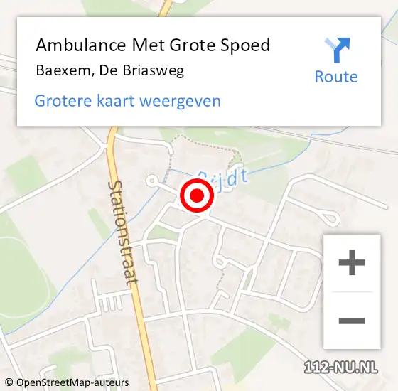 Locatie op kaart van de 112 melding: Ambulance Met Grote Spoed Naar Baexem, De Briasweg op 31 maart 2022 13:42