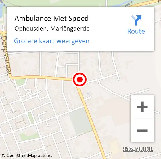 Locatie op kaart van de 112 melding: Ambulance Met Spoed Naar Opheusden, Mariëngaerde op 31 maart 2022 14:00