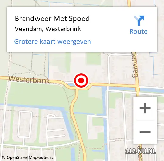 Locatie op kaart van de 112 melding: Brandweer Met Spoed Naar Veendam, Westerbrink op 31 maart 2022 14:11