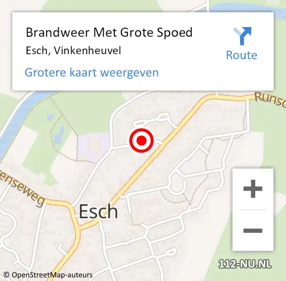 Locatie op kaart van de 112 melding: Brandweer Met Grote Spoed Naar Esch, Vinkenheuvel op 31 maart 2022 14:31