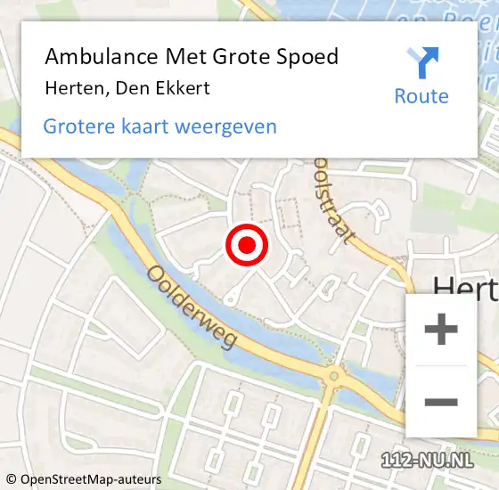 Locatie op kaart van de 112 melding: Ambulance Met Grote Spoed Naar Herten, Den Ekkert op 31 maart 2022 14:47