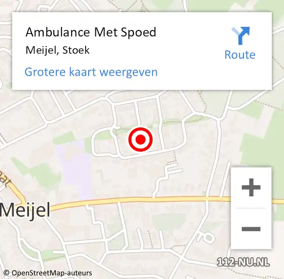 Locatie op kaart van de 112 melding: Ambulance Met Spoed Naar Meijel, Stoek op 12 juli 2014 20:18