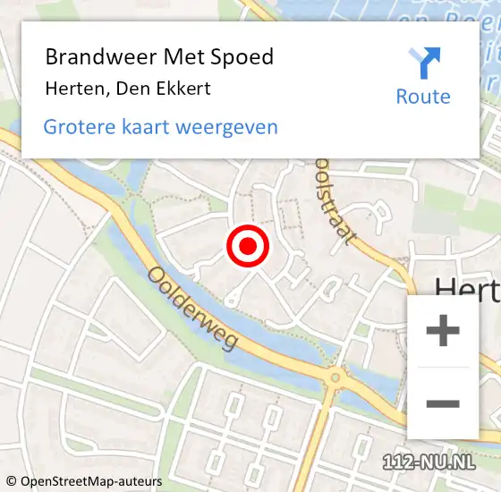 Locatie op kaart van de 112 melding: Brandweer Met Spoed Naar Herten, Den Ekkert op 31 maart 2022 15:03