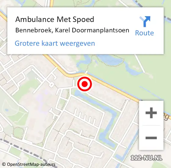 Locatie op kaart van de 112 melding: Ambulance Met Spoed Naar Bennebroek, Karel Doormanplantsoen op 31 maart 2022 15:18