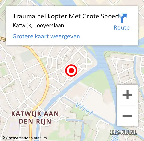 Locatie op kaart van de 112 melding: Trauma helikopter Met Grote Spoed Naar Katwijk, Looyerslaan op 31 maart 2022 15:24