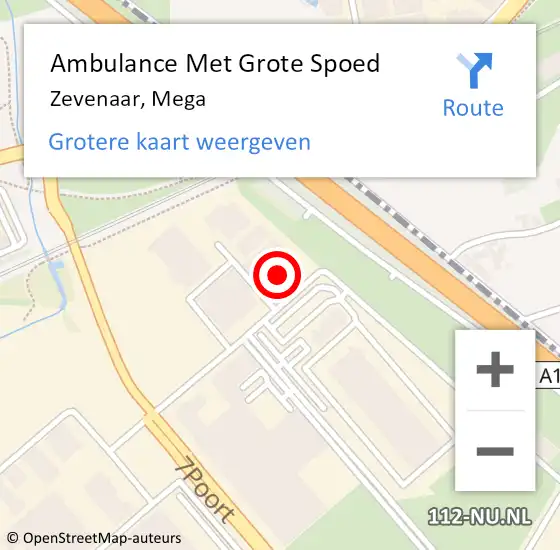 Locatie op kaart van de 112 melding: Ambulance Met Grote Spoed Naar Zevenaar, Mega op 31 maart 2022 15:30