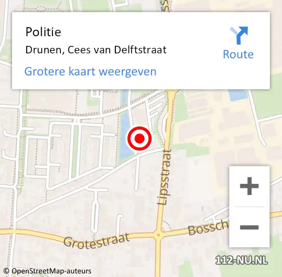 Locatie op kaart van de 112 melding: Politie Drunen, Cees van Delftstraat op 31 maart 2022 15:35