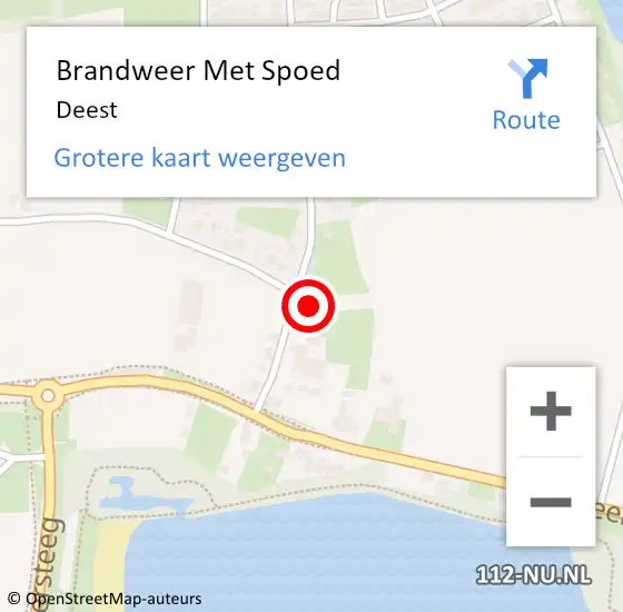 Locatie op kaart van de 112 melding: Brandweer Met Spoed Naar Deest op 31 maart 2022 15:39