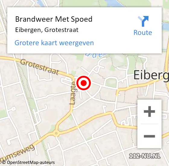 Locatie op kaart van de 112 melding: Brandweer Met Spoed Naar Eibergen, Grotestraat op 31 maart 2022 15:39