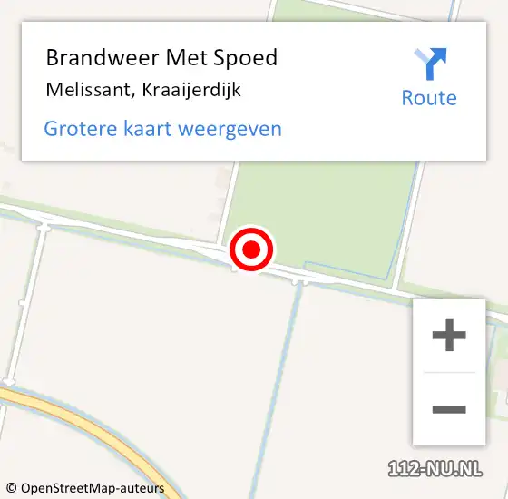 Locatie op kaart van de 112 melding: Brandweer Met Spoed Naar Melissant, Kraaijerdijk op 31 maart 2022 15:50